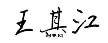 王正良王其江行書個性簽名怎么寫