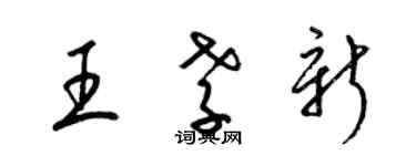 梁錦英王孝新草書個性簽名怎么寫