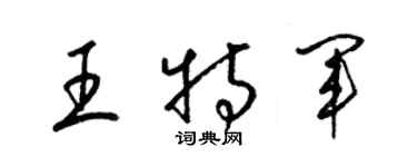 梁錦英王特軍草書個性簽名怎么寫