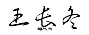 曾慶福王長冬草書個性簽名怎么寫