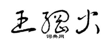 曾慶福王綱火草書個性簽名怎么寫