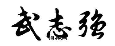 胡問遂武志強行書個性簽名怎么寫