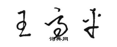 駱恆光王高平草書個性簽名怎么寫