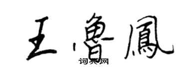 王正良王魯鳳行書個性簽名怎么寫