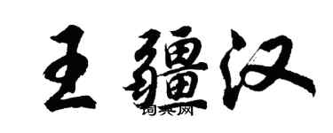 胡問遂王疆漢行書個性簽名怎么寫