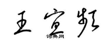 梁錦英王宜頻草書個性簽名怎么寫