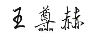 駱恆光王尊赫行書個性簽名怎么寫