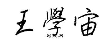 王正良王學宙行書個性簽名怎么寫