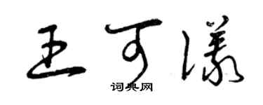 曾慶福王可儀草書個性簽名怎么寫