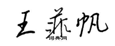 王正良王菲帆行書個性簽名怎么寫