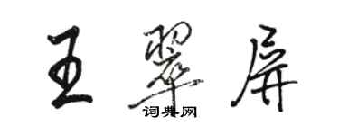 駱恆光王翠屏行書個性簽名怎么寫