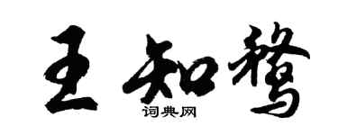 胡問遂王知鶩行書個性簽名怎么寫