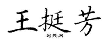 丁謙王挺芳楷書個性簽名怎么寫