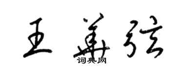 梁錦英王華弦草書個性簽名怎么寫