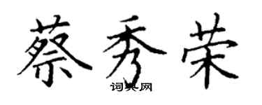 丁謙蔡秀榮楷書個性簽名怎么寫