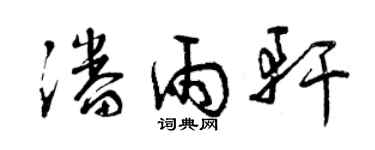 曾慶福潘雨軒草書個性簽名怎么寫