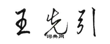 駱恆光王先引行書個性簽名怎么寫