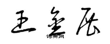 曾慶福王金展草書個性簽名怎么寫