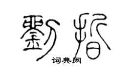 陳聲遠劉晰篆書個性簽名怎么寫