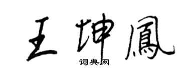 王正良王坤鳳行書個性簽名怎么寫