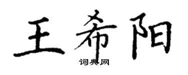 丁謙王希陽楷書個性簽名怎么寫