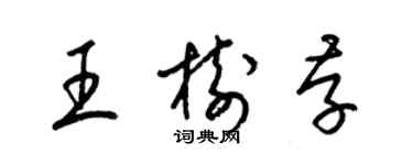 梁錦英王樹存草書個性簽名怎么寫