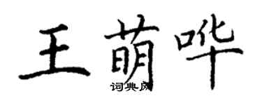 丁謙王萌嘩楷書個性簽名怎么寫