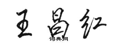 駱恆光王昌紅行書個性簽名怎么寫