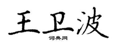 丁謙王衛波楷書個性簽名怎么寫