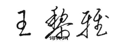 駱恆光王黎雅草書個性簽名怎么寫