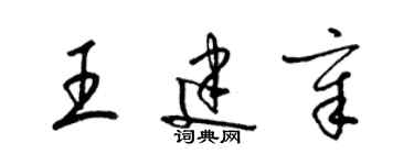 梁錦英王建章草書個性簽名怎么寫