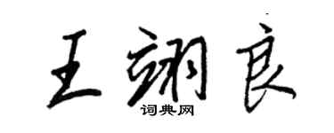 王正良王翊良行書個性簽名怎么寫