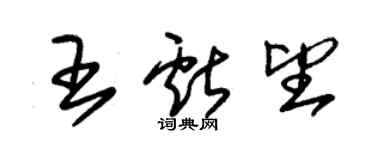 朱錫榮王獻望草書個性簽名怎么寫