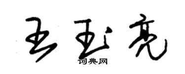 朱錫榮王玉亮草書個性簽名怎么寫