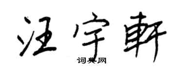 王正良汪宇軒行書個性簽名怎么寫