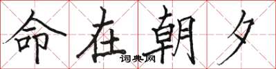 駱恆光命在朝夕楷書怎么寫