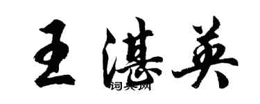 胡問遂王湛英行書個性簽名怎么寫