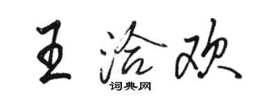 駱恆光王洽歡行書個性簽名怎么寫