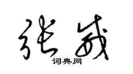 梁錦英張威草書個性簽名怎么寫