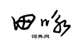 朱錫榮田詠草書個性簽名怎么寫
