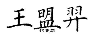 丁謙王盟羿楷書個性簽名怎么寫