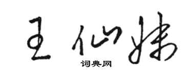 駱恆光王仙妹草書個性簽名怎么寫