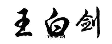 胡問遂王白劍行書個性簽名怎么寫