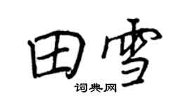 王正良田雪行書個性簽名怎么寫