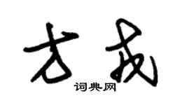 朱錫榮方戎草書個性簽名怎么寫