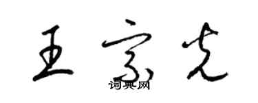 梁錦英王宗光草書個性簽名怎么寫