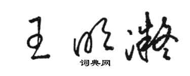 駱恆光王明凝草書個性簽名怎么寫