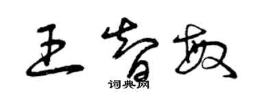 曾慶福王智敏草書個性簽名怎么寫