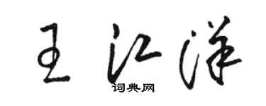 駱恆光王江洋草書個性簽名怎么寫