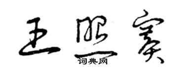 曾慶福王照賽草書個性簽名怎么寫